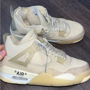 Nike Air Jordan men’s size 7 Off-White Cream/Tan Air-Accented High-Top Sneakers
